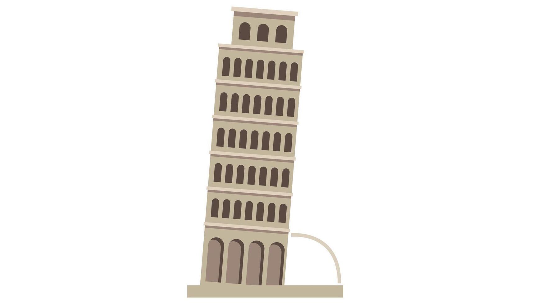 illustration of the Biza Tower, an iconic landmark in Italy, showcasing its historical architecture vector