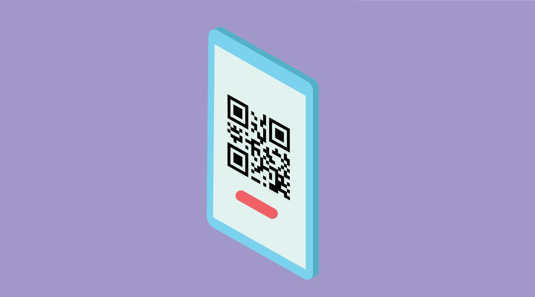 A mobile device displaying a QR code, symbolizing digital convenience and quick access to information vector