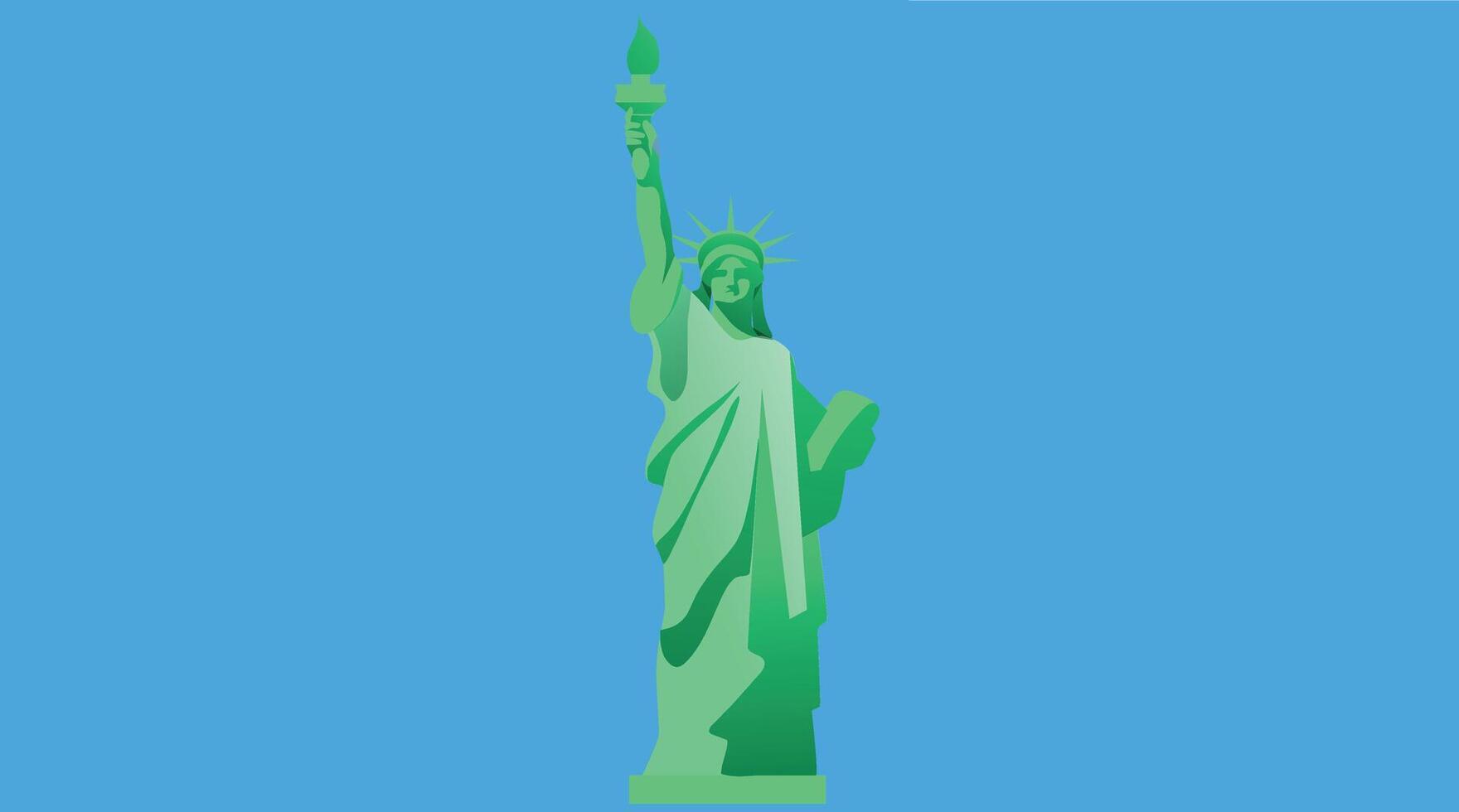 The Statue of Liberty stands tall on Liberty Island in New York Harbor, symbolizing freedom and democracy vector