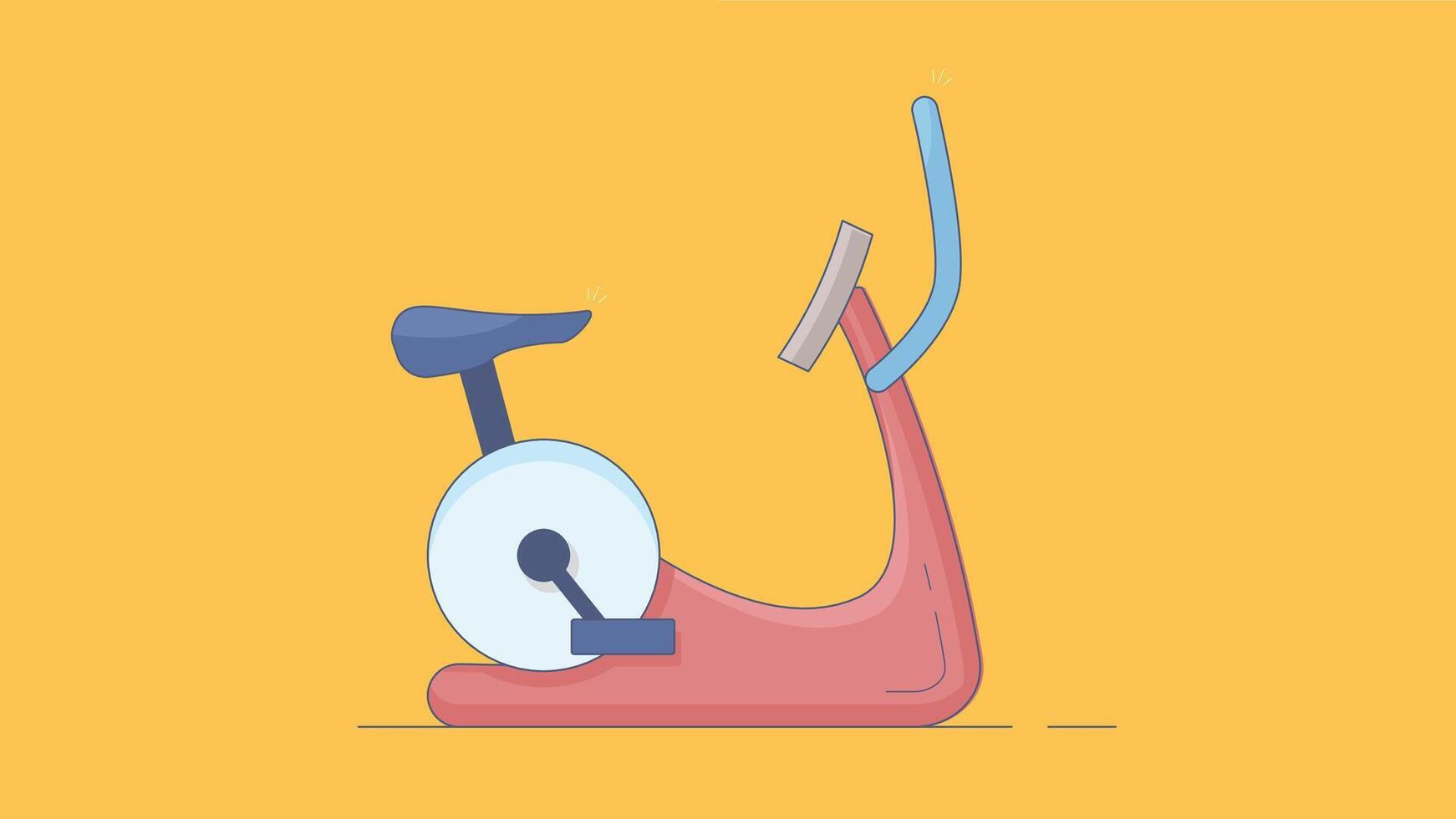Illustration of a stationary electric bike used for indoor exercise vector