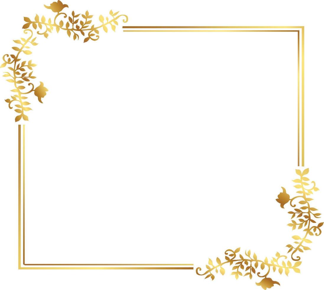 Golden warm gold border frame frees vector