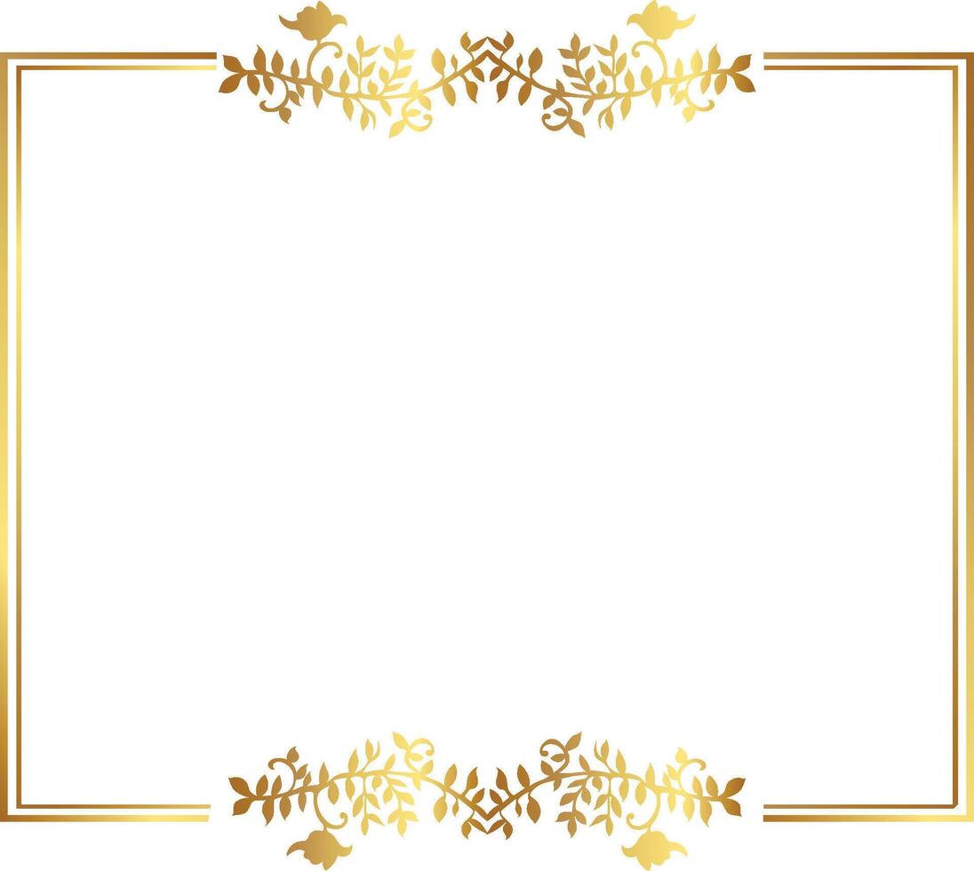 Golden warm gold border frame vector