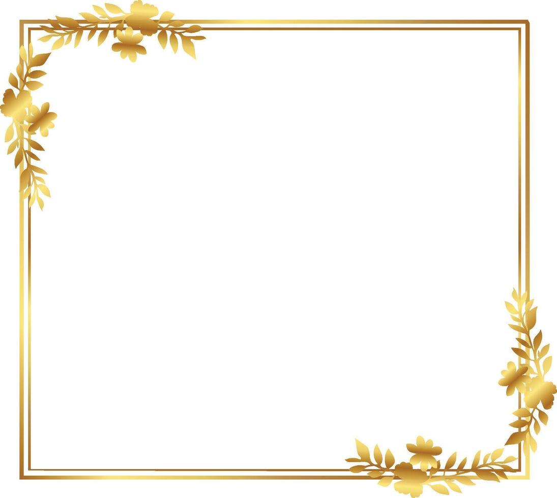 Golden warm gold border frame free vector