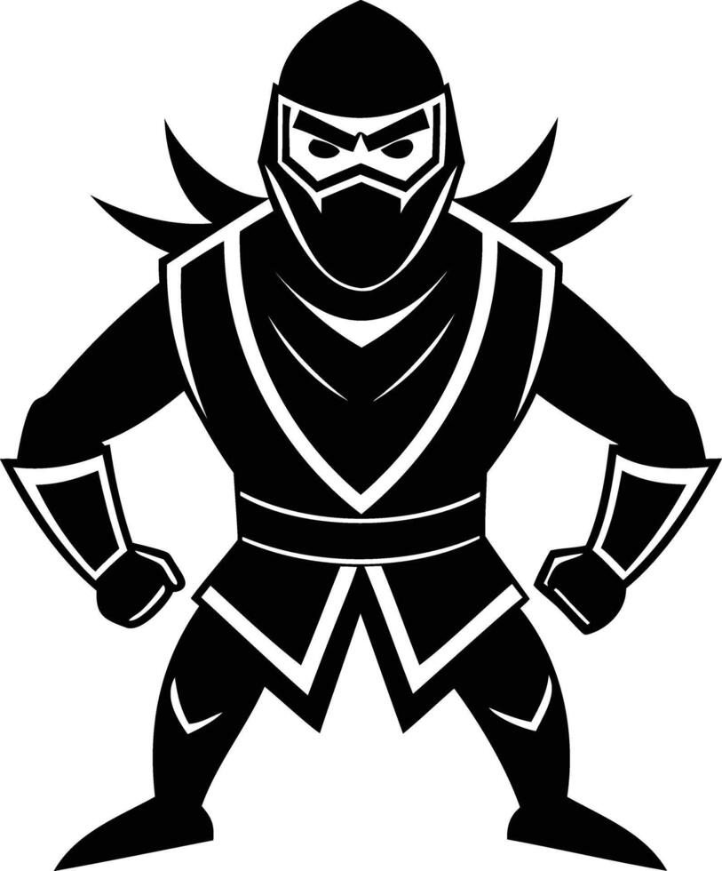 Epic Ninja Warrior Cartoon Silhouette Stealthy Martial Arts Shadow Art for Cool Projects Designs vector