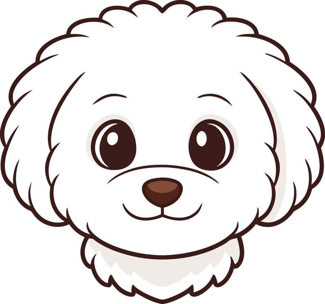Adorable Bichon Frise Dog Head Clipart Fluffy Pup Art for Pet Lovers Creative Projects vector