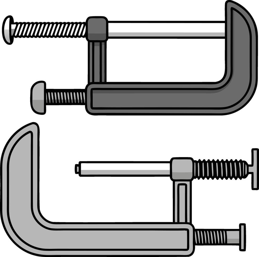 Heavy Duty Clamps Clipart Essential Tool Art for Woodworking, DIY, and Workshop Projects vector