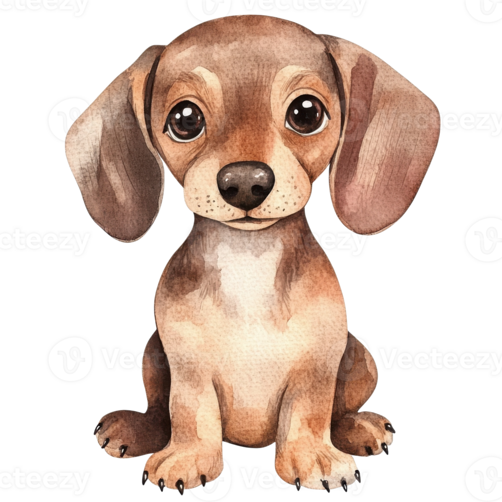 A dachshund puppy art on transparent background. png