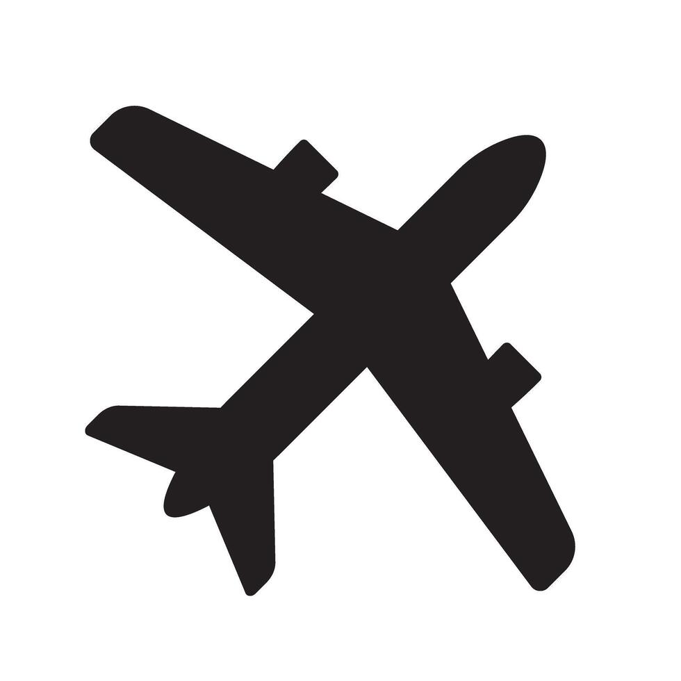 Plane icon, airplane icon in flat style. Airplane sign in black. vector