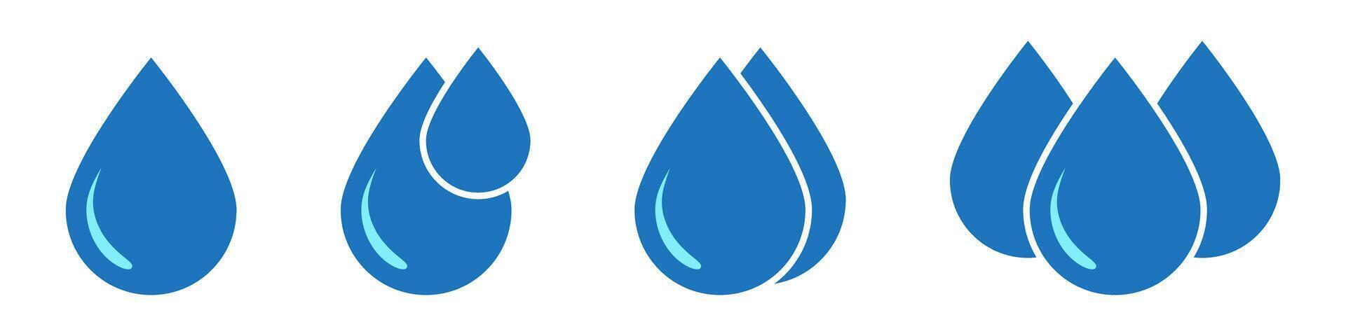 Water drop icon. Blue drop icons set. vector