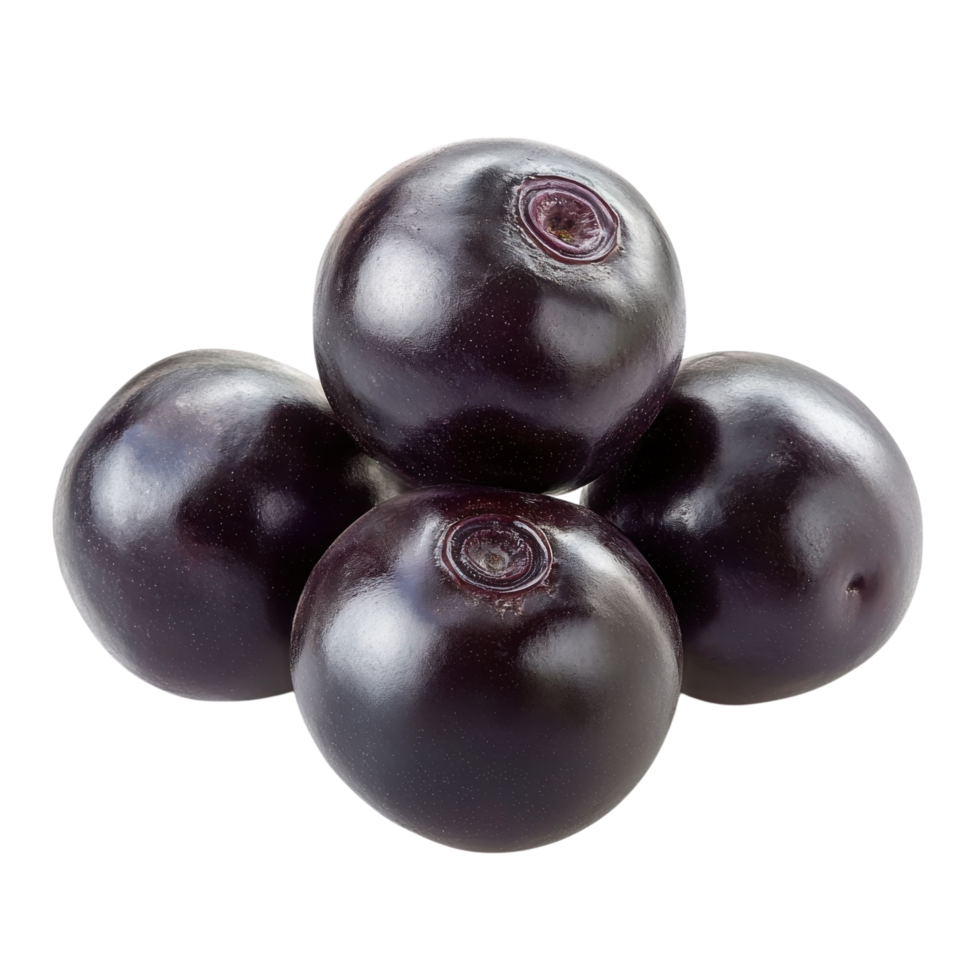 Pile of fresh acai berry on transparent background. png
