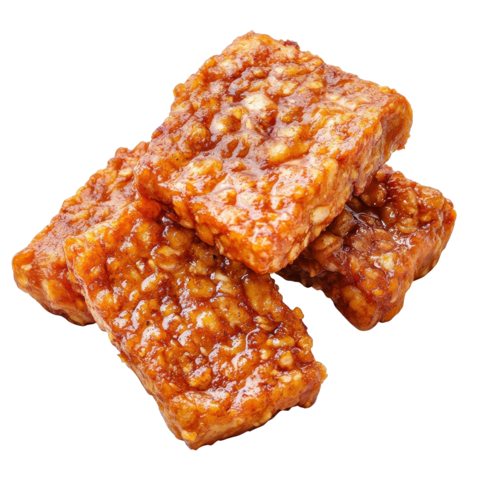 Stack of sesame brittle on transparent background. png