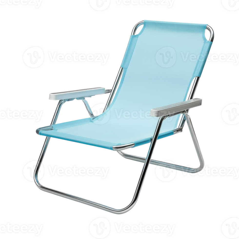 A light blue beach chair on transparent background. png