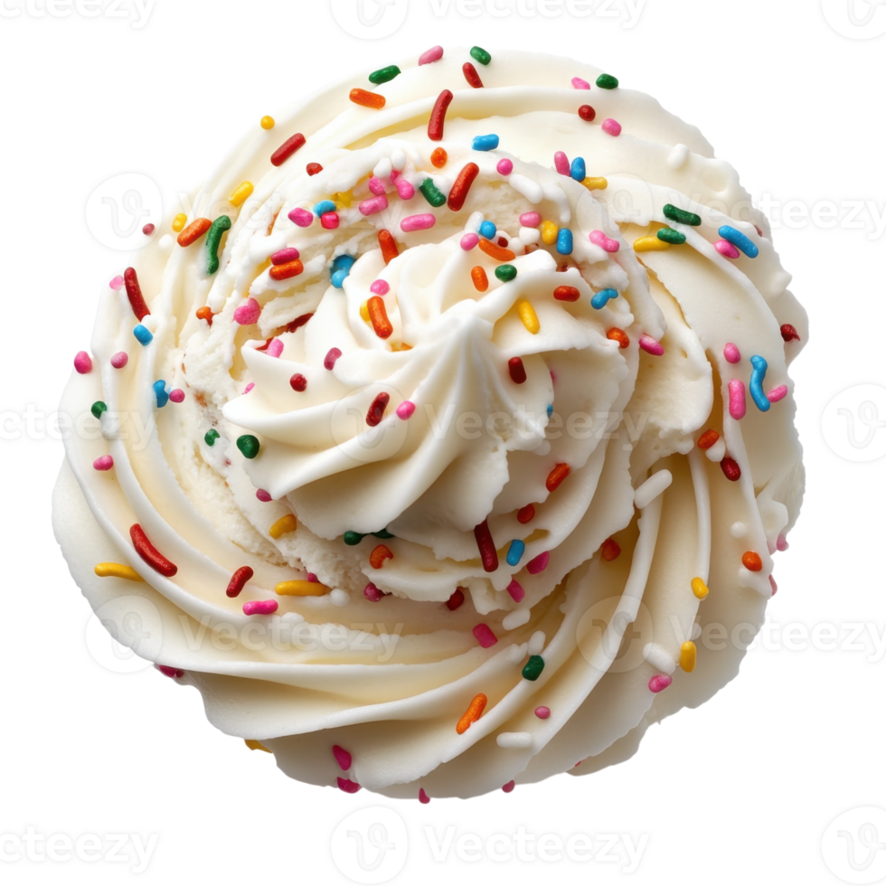 Cupcake with white icing on transparent background. png