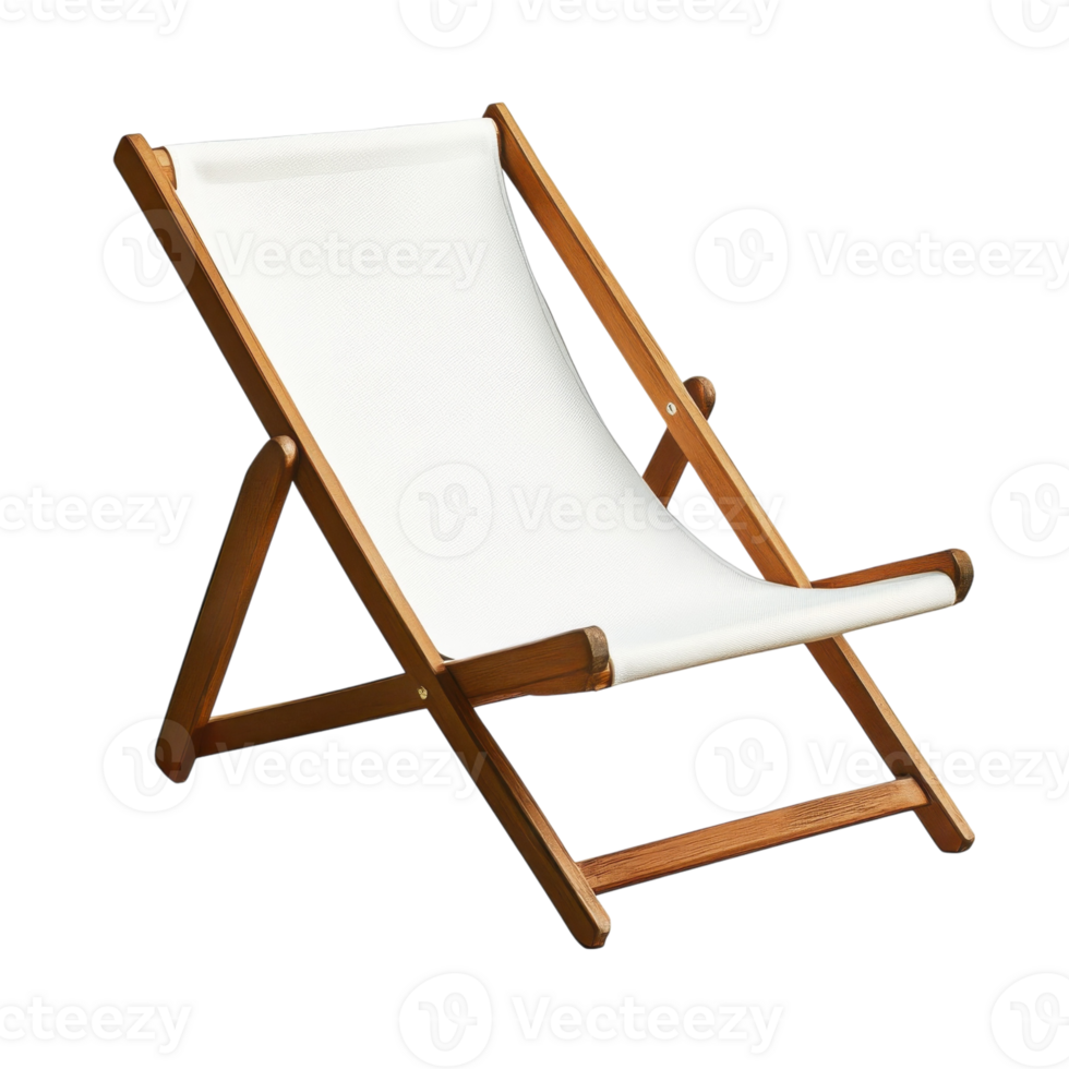 A white folding chair on transparent background. png