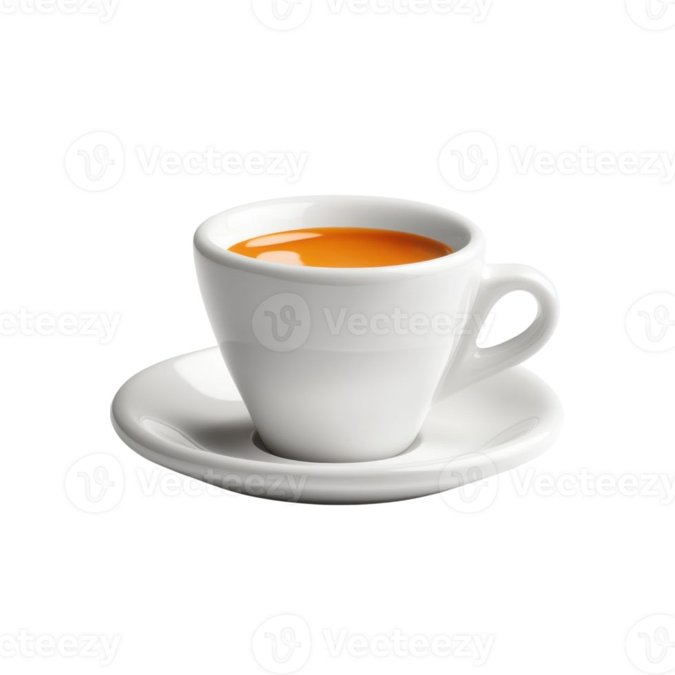 Tea in a white cup set on transparent background. png