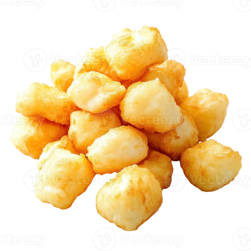 Pile of fried potatoes on transparent background. png
