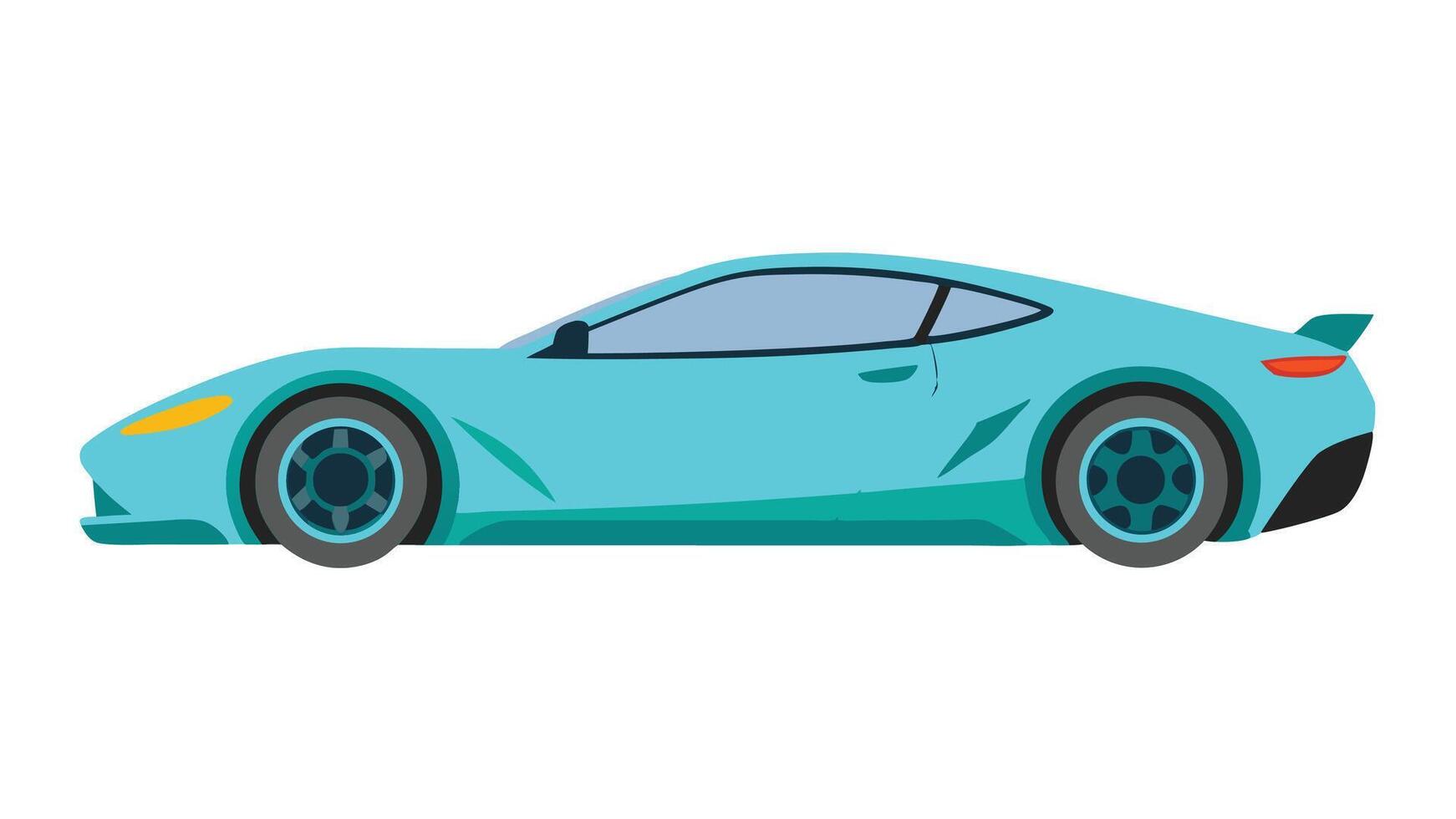 Car icons, , flat cartoon a blue sports car on a white background vector