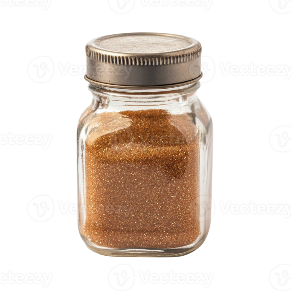 Spice jar close up shot on transparent background png