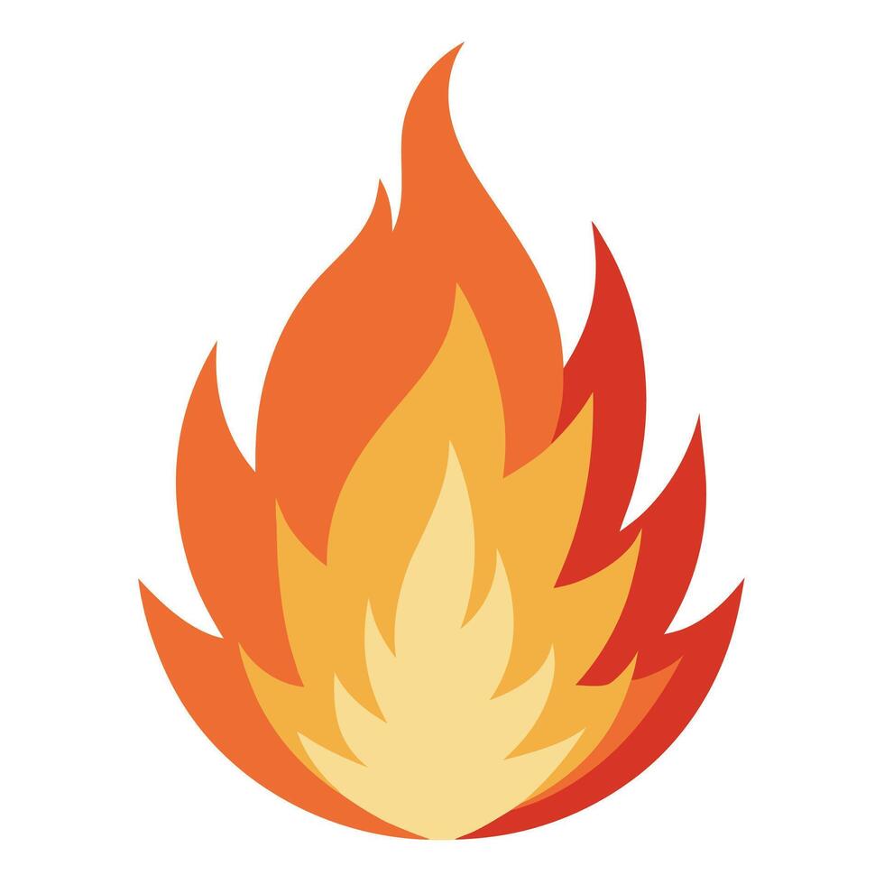 Fire Flame Burning Heat Red fire icon illustration vector