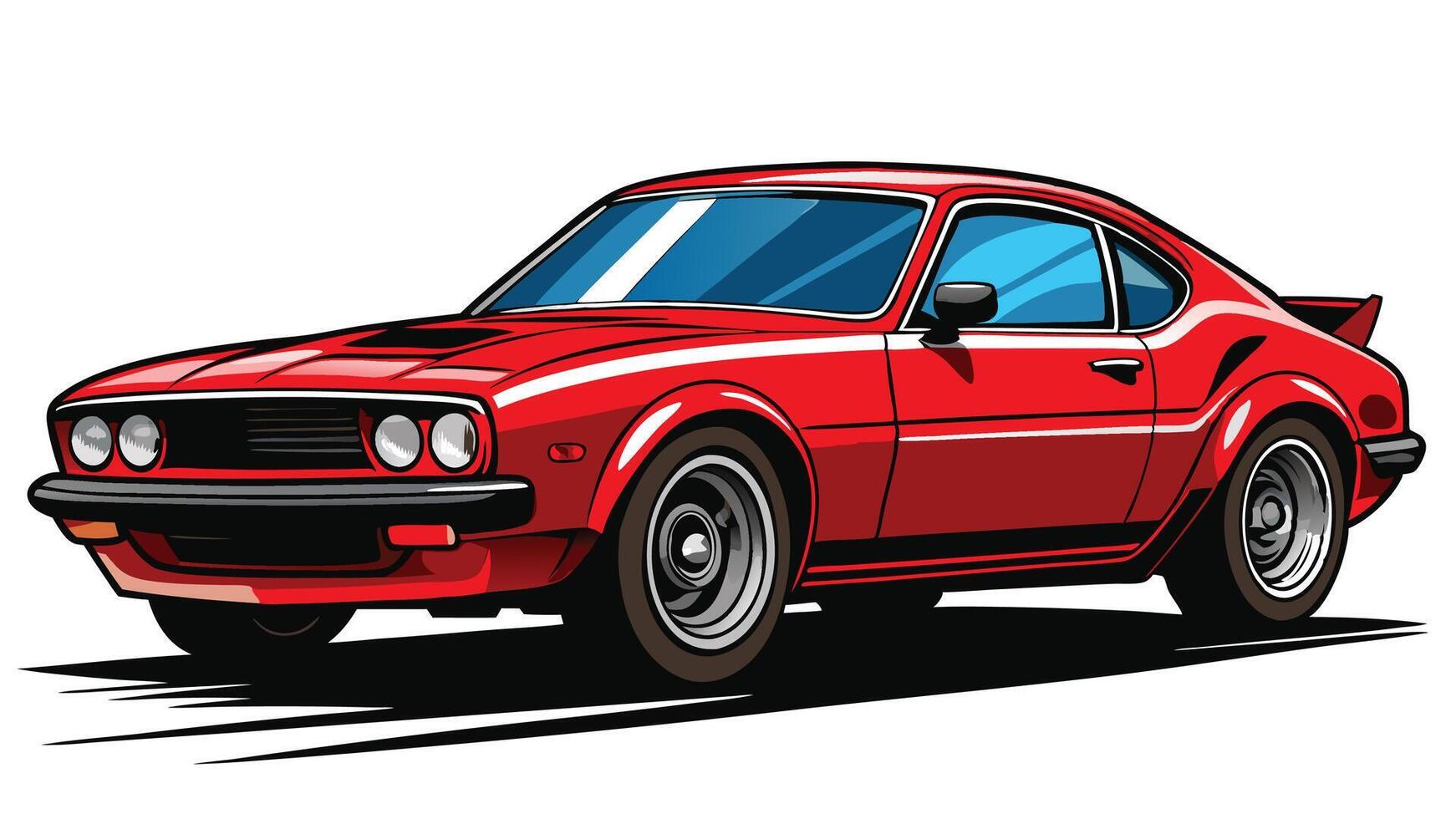 Car icons, , flat cartoon illustration of a red sports car on a white background vector