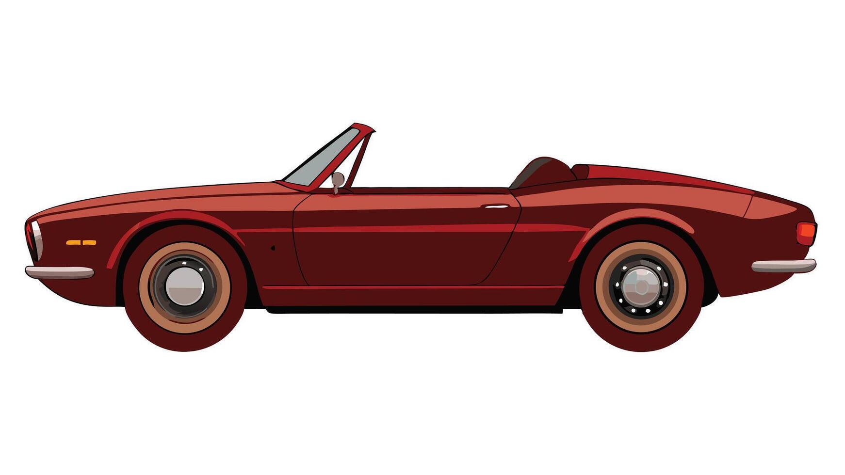 Car icons, , flat cartoon a red sports car white background vector