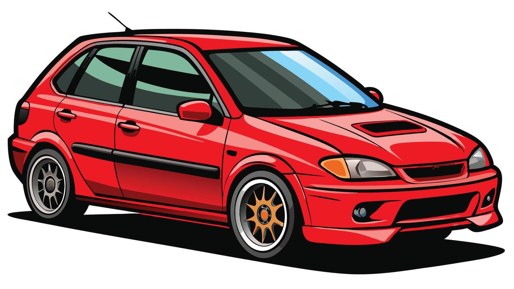 red car on white background vector