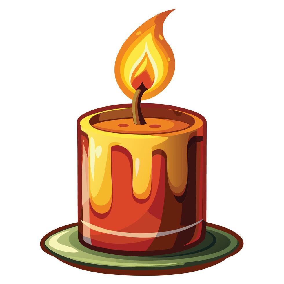 candle with burning candle illustration vector