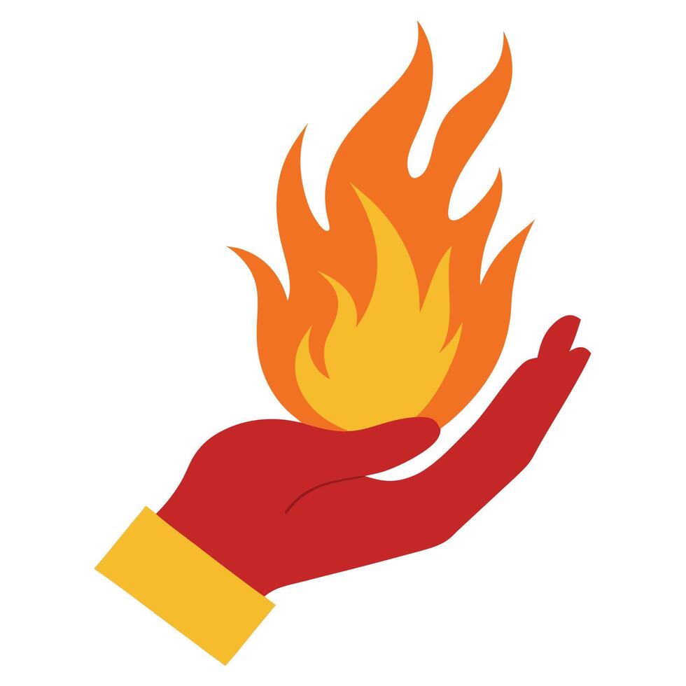 hand holding fire vector
