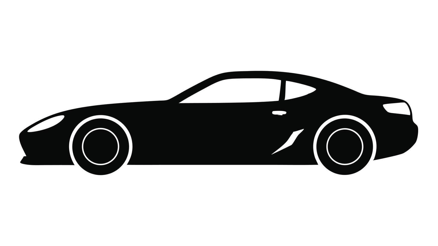 silhouette of a sports car Illustration on a white background vector
