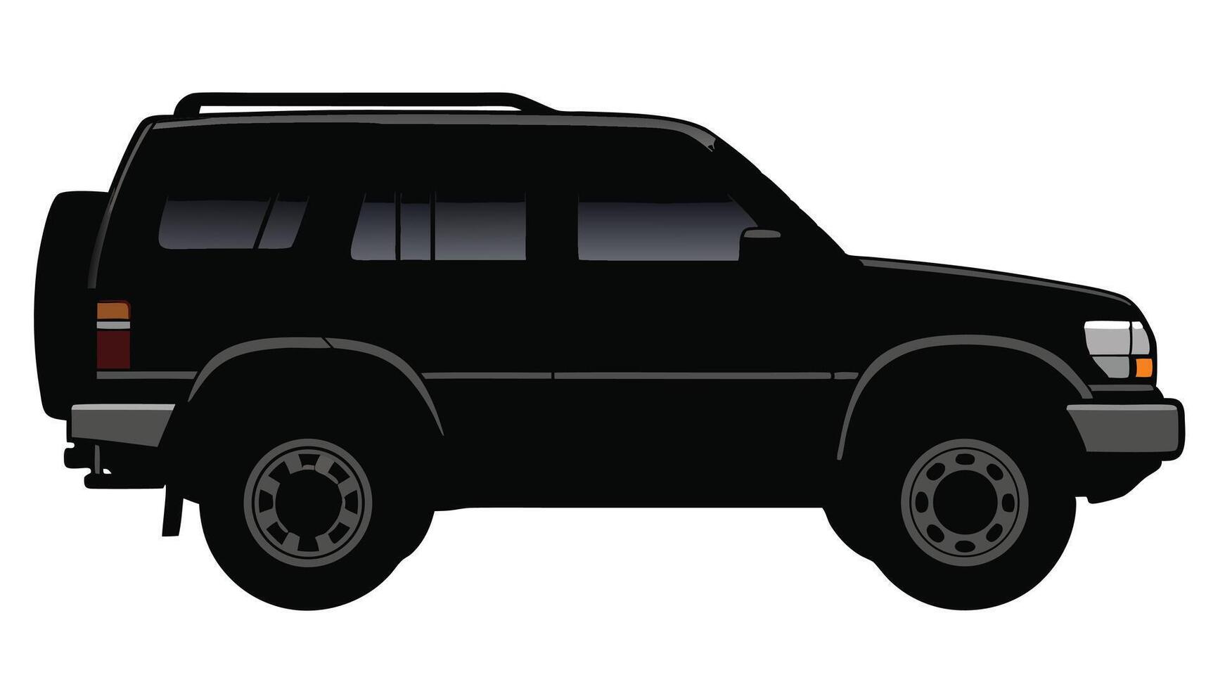 black suv on white background illustration vector