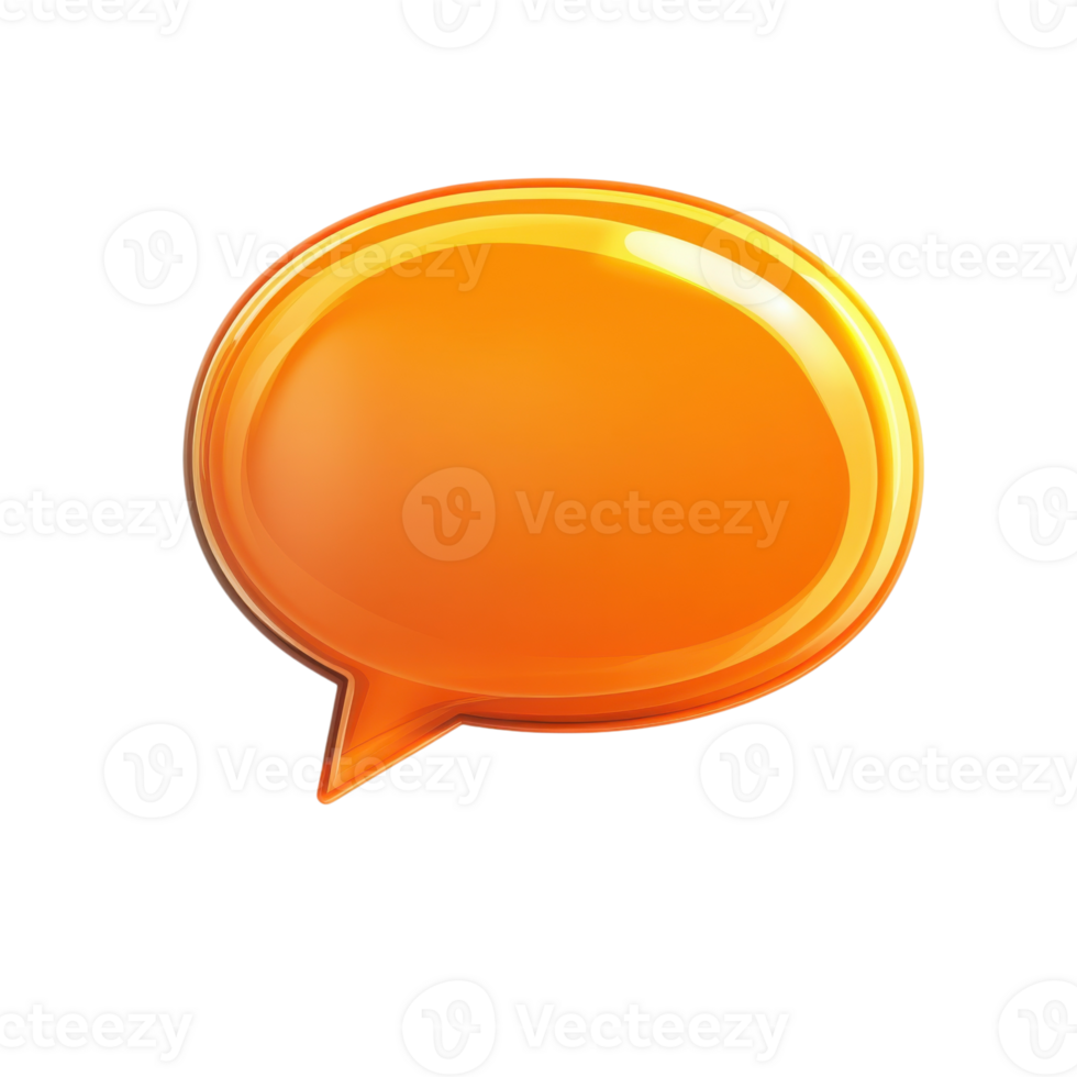 Orange speech bubble icon on transparent background png