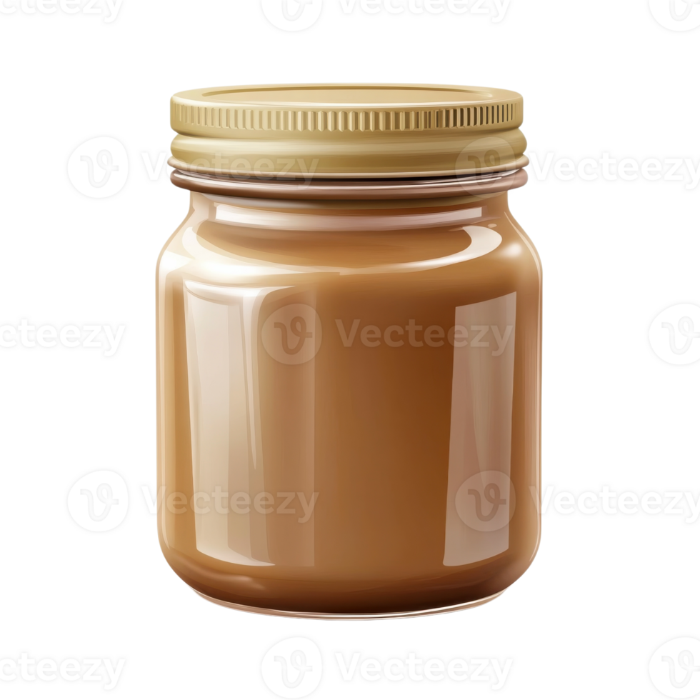 Jar of creamy substance on transparent background png