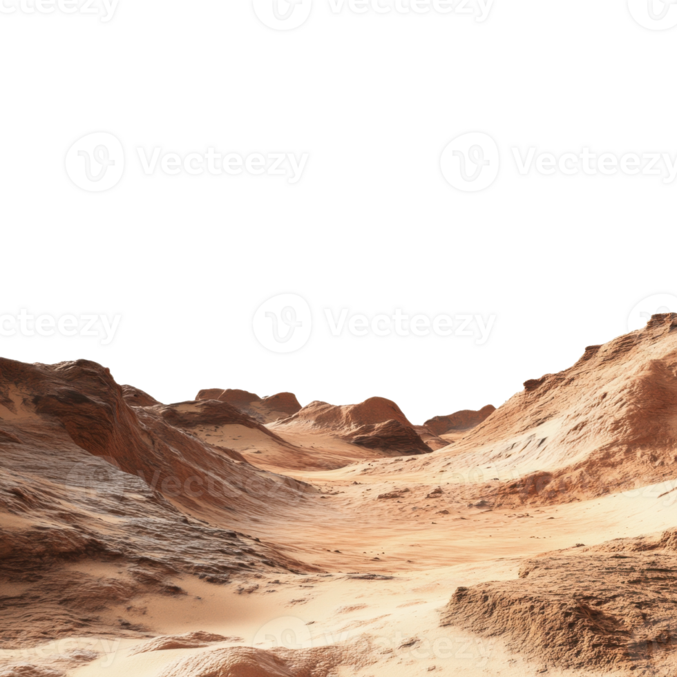 Arid landscape terrain on transparent background png