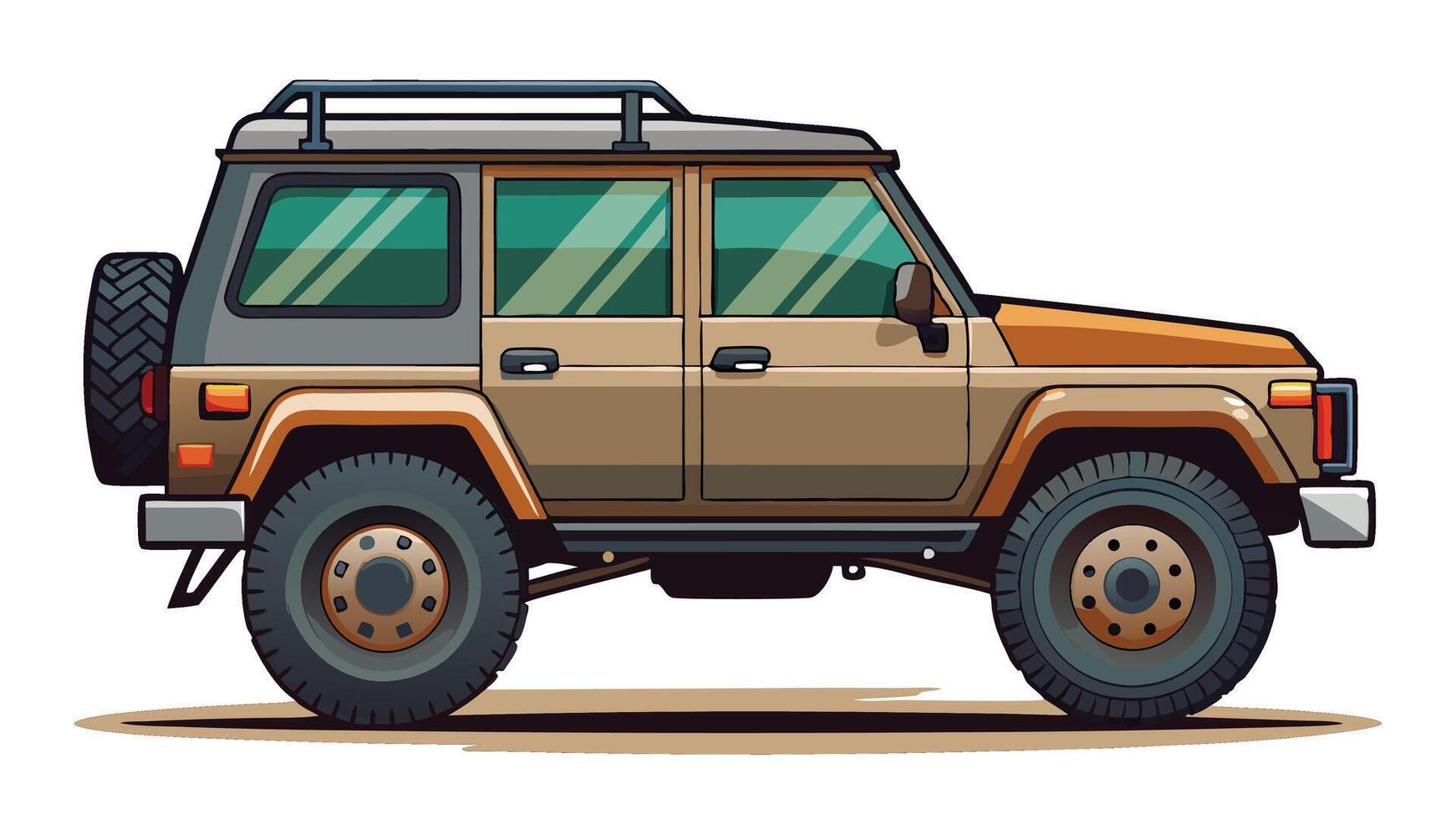 cartoon off road vehicle Car icons, , flat cartoon illustration vector