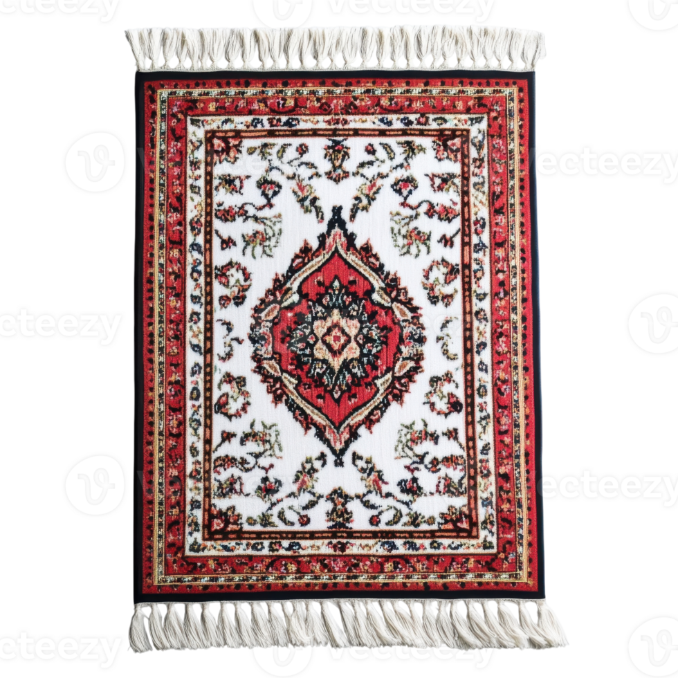 Ornate patterned rug art on transparent background png