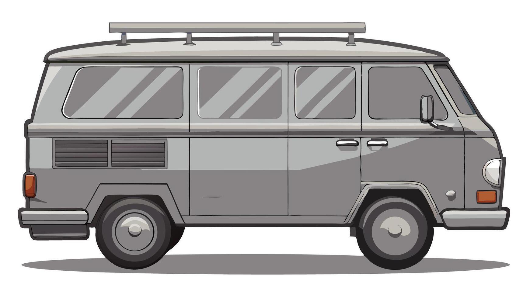 an illustration of a van with a roof rack vector