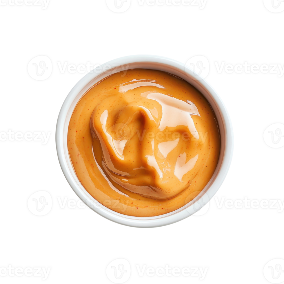 Sauce in a small bowl on transparent background png