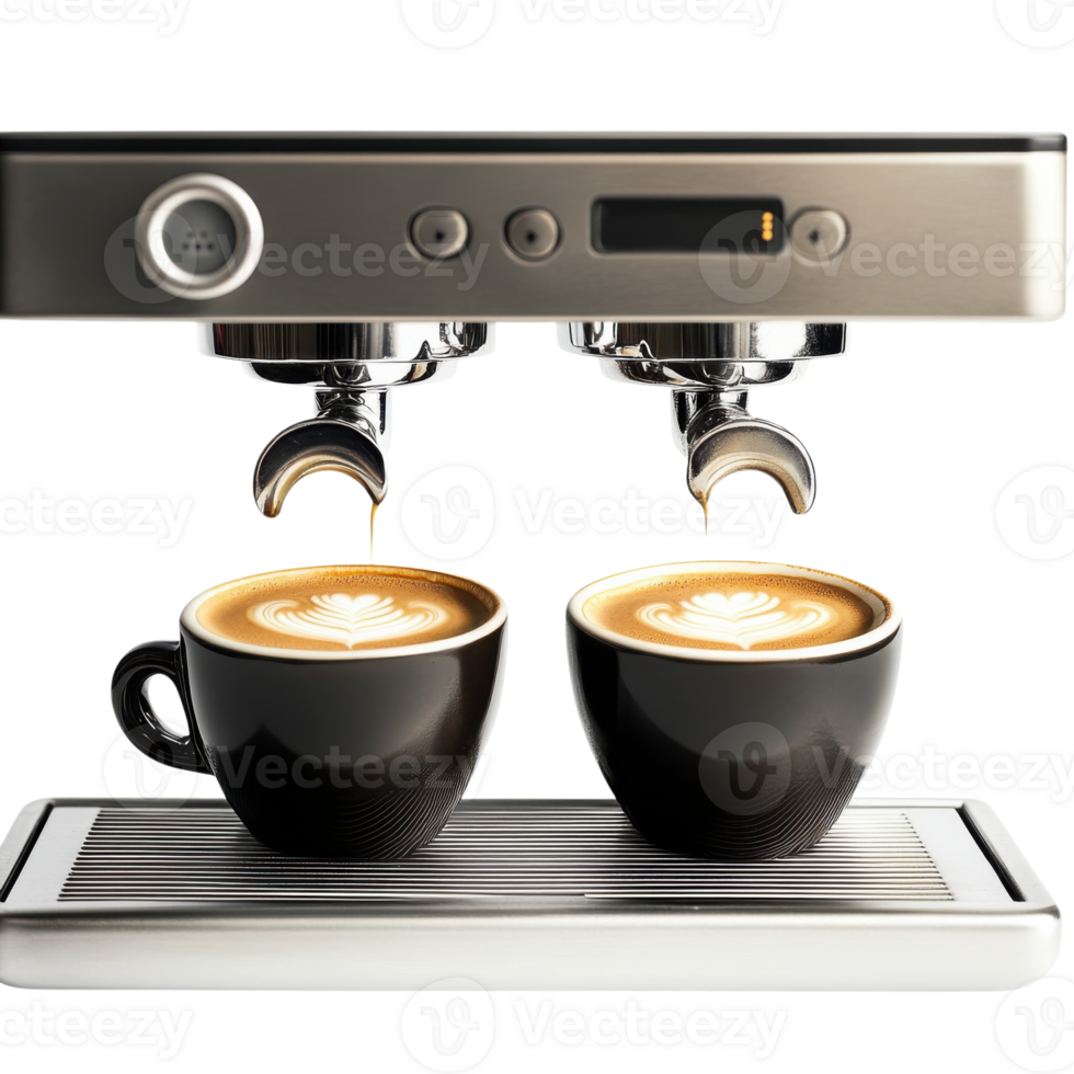 Espresso machine making on transparent background png