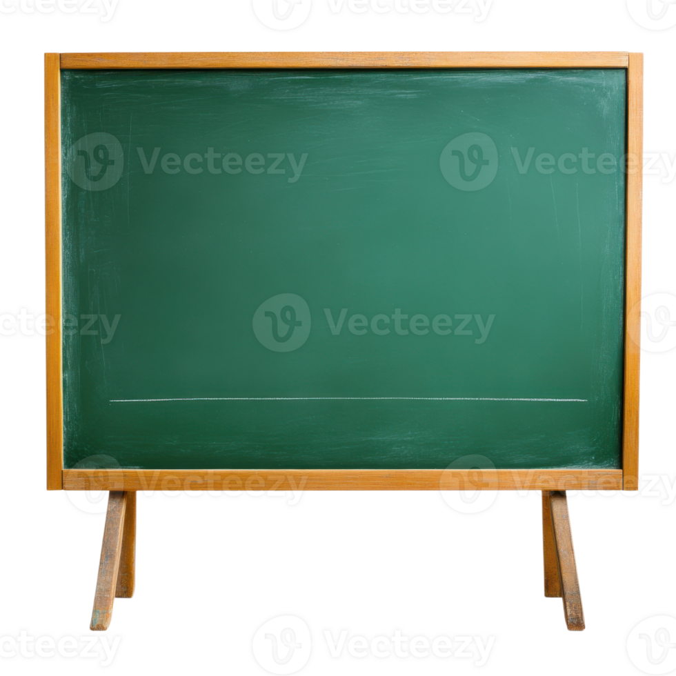 A green school chalkboard on transparent background png
