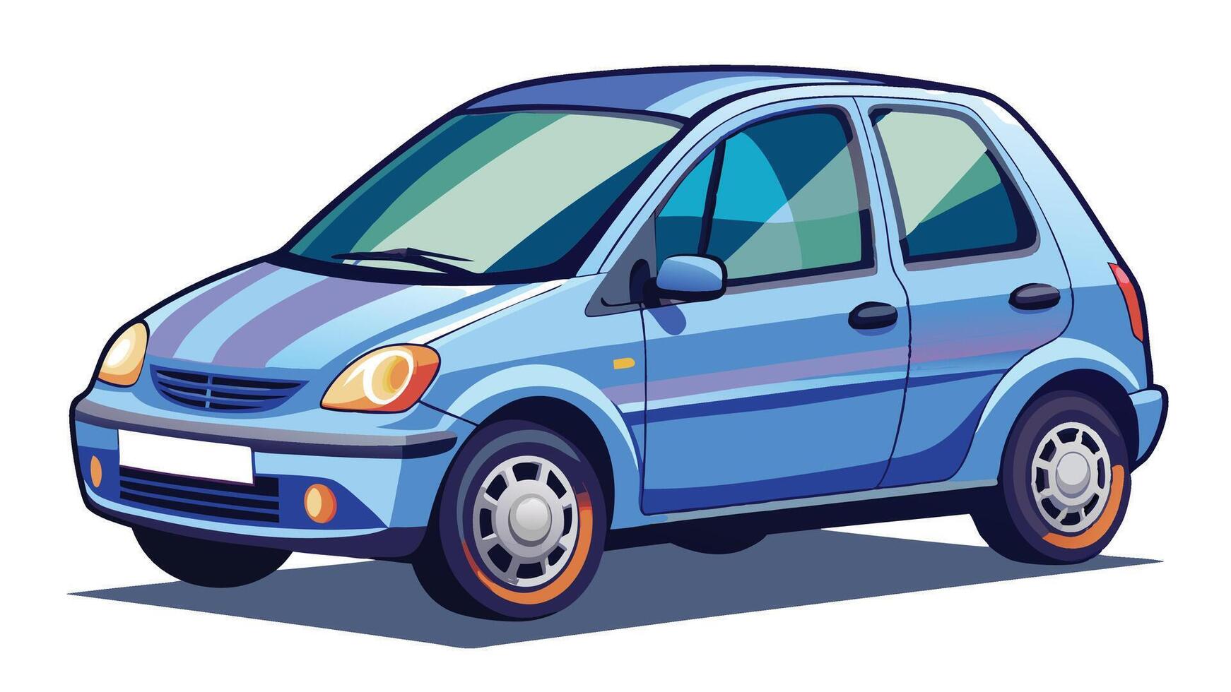 cartoon small car on white background vector