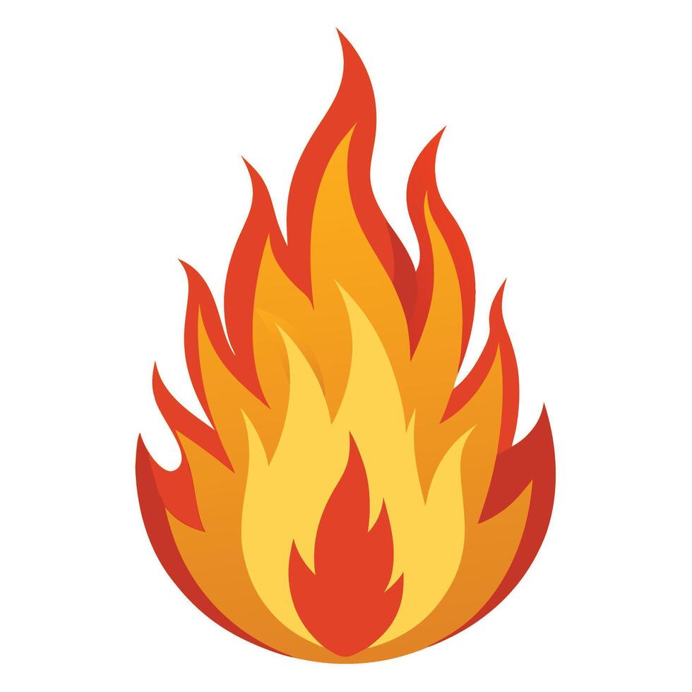 Fire Flame Burning Heat Red fire icon vector