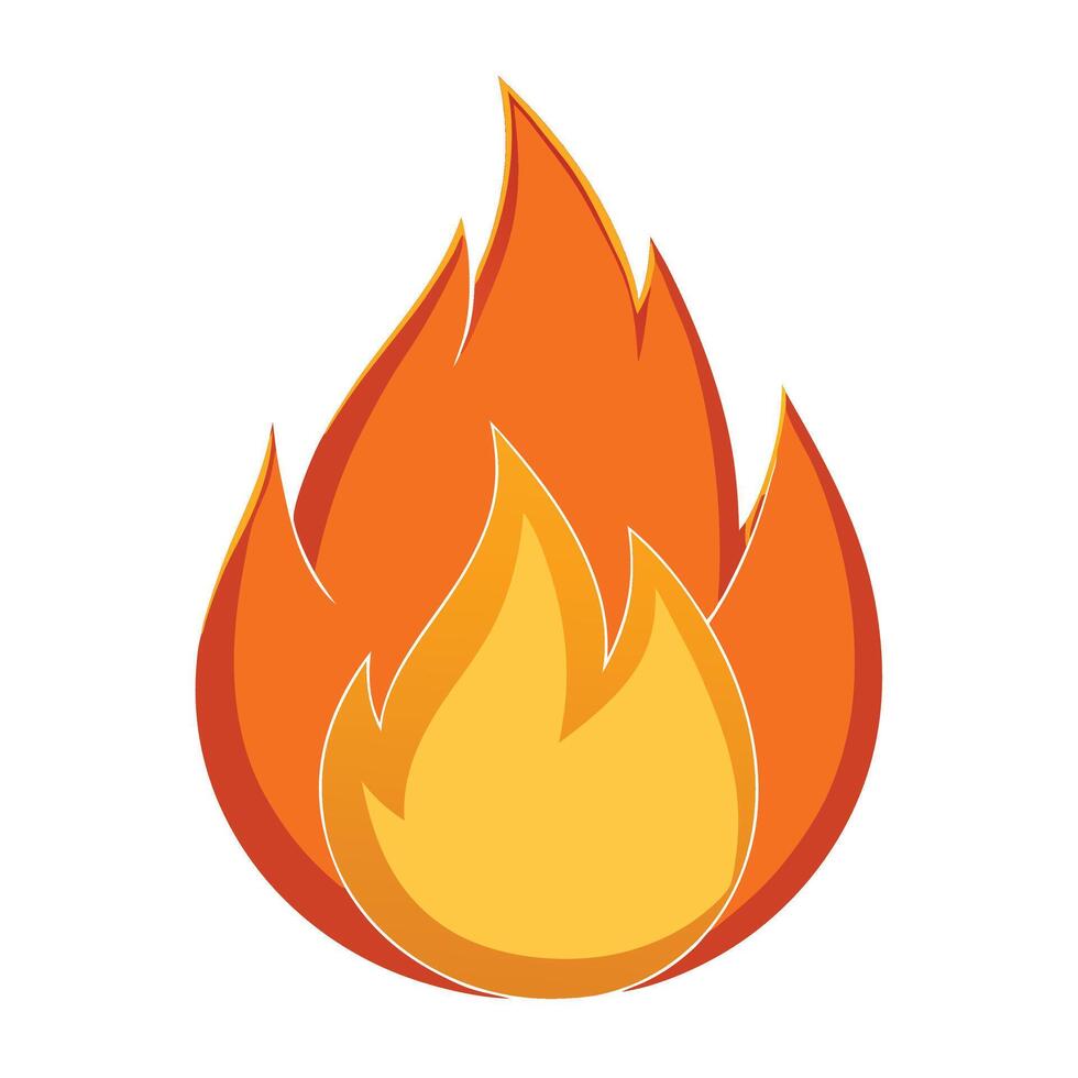 fuego fuego ardiente calor rojo fuego icono en un blanco antecedentes vector