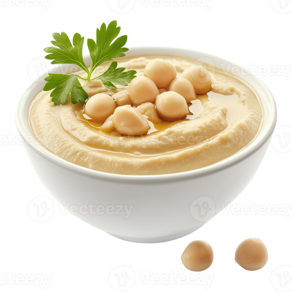 Hummus with chickpeas in a bowl png