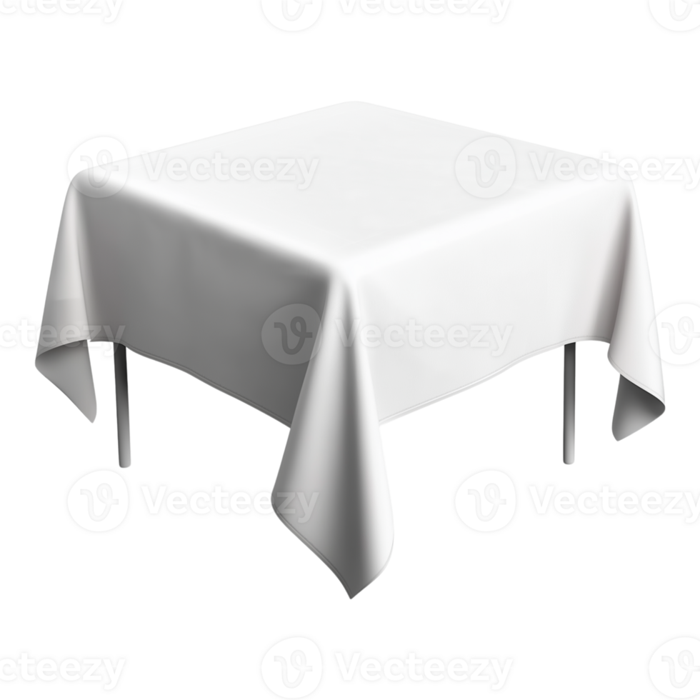 A white table with a cloth on it png