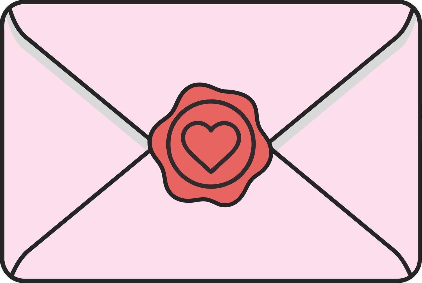 Love letter envelope design with heart seal for romantic occasions and celebrations vector