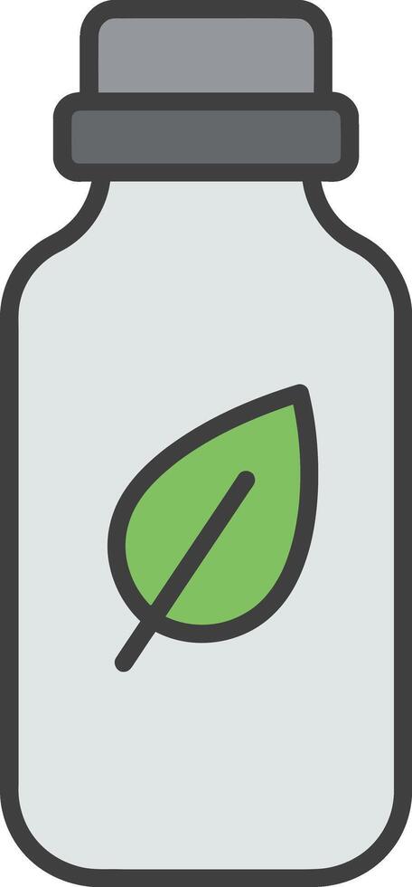 Eco friendly bottle with green leaf symbol simple illustration for sustainable packaging design vector