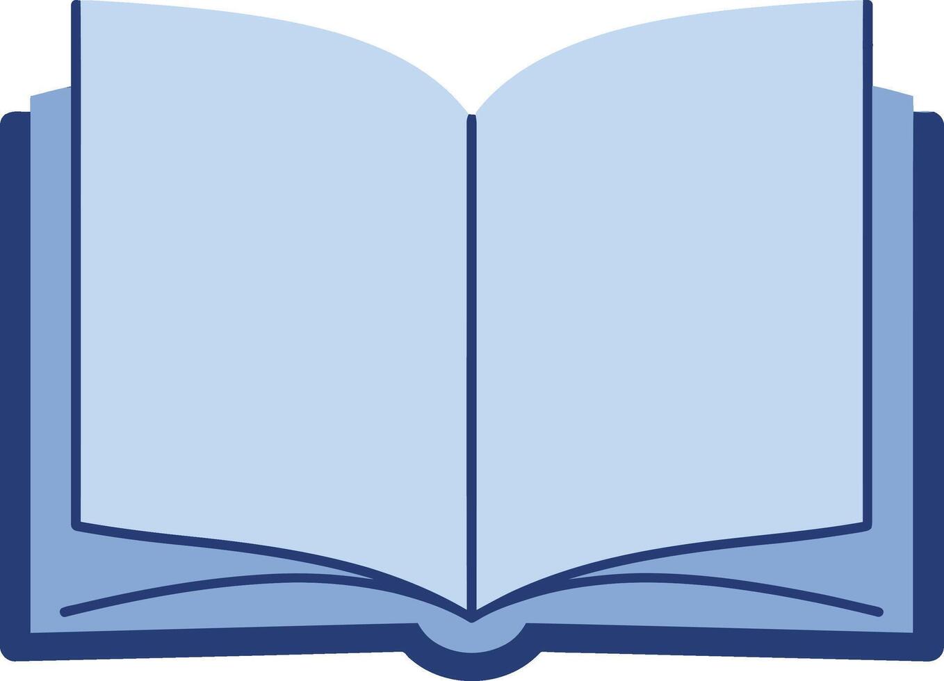 Open book illustration with blue pages and dark blue cover design for reading and education concepts vector