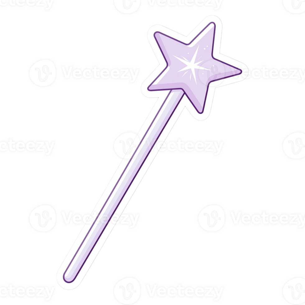 A purple wand with a star on it png