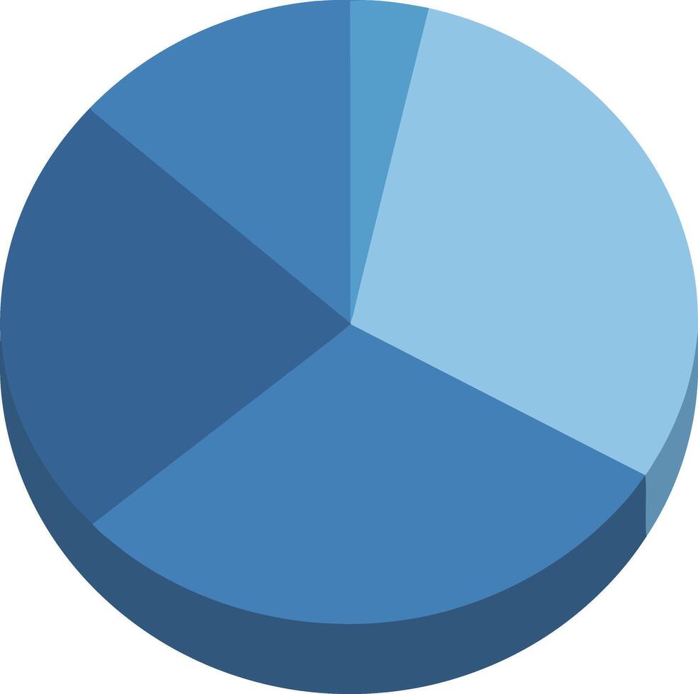 3D blue pie chart infographic with multiple segments representing data visualization and analysis concepts vector