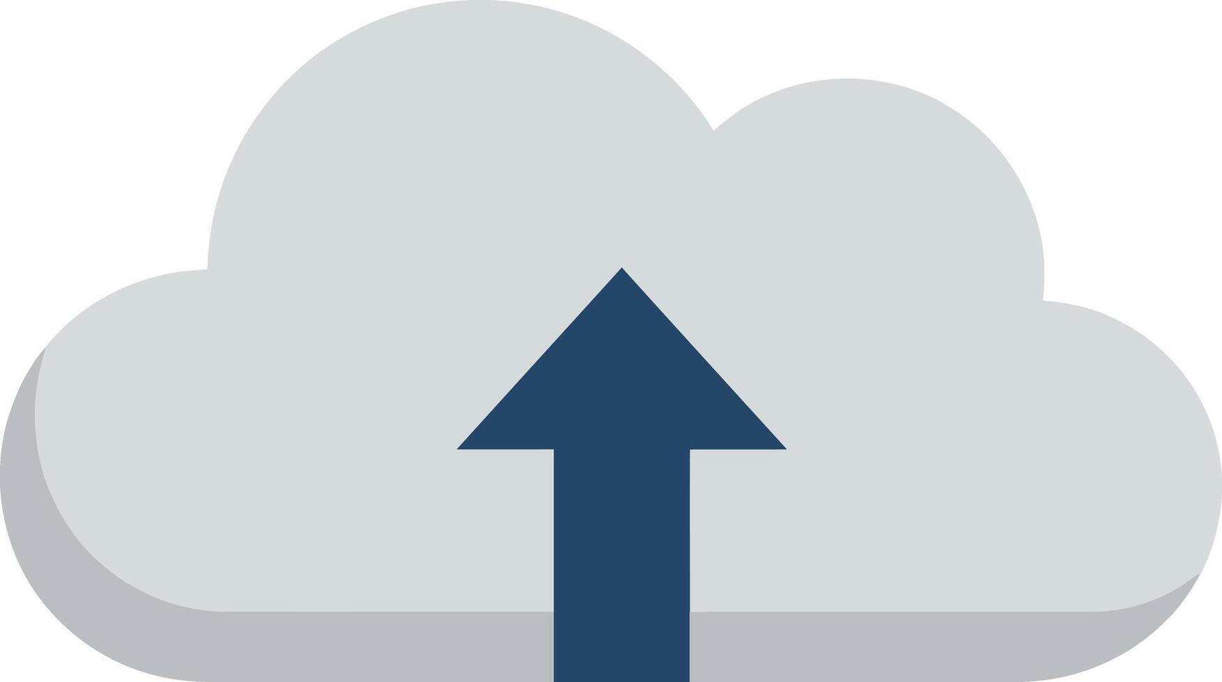 Cloud upload icon with blue arrow pointing upward technology illustration for data transfer concept vector